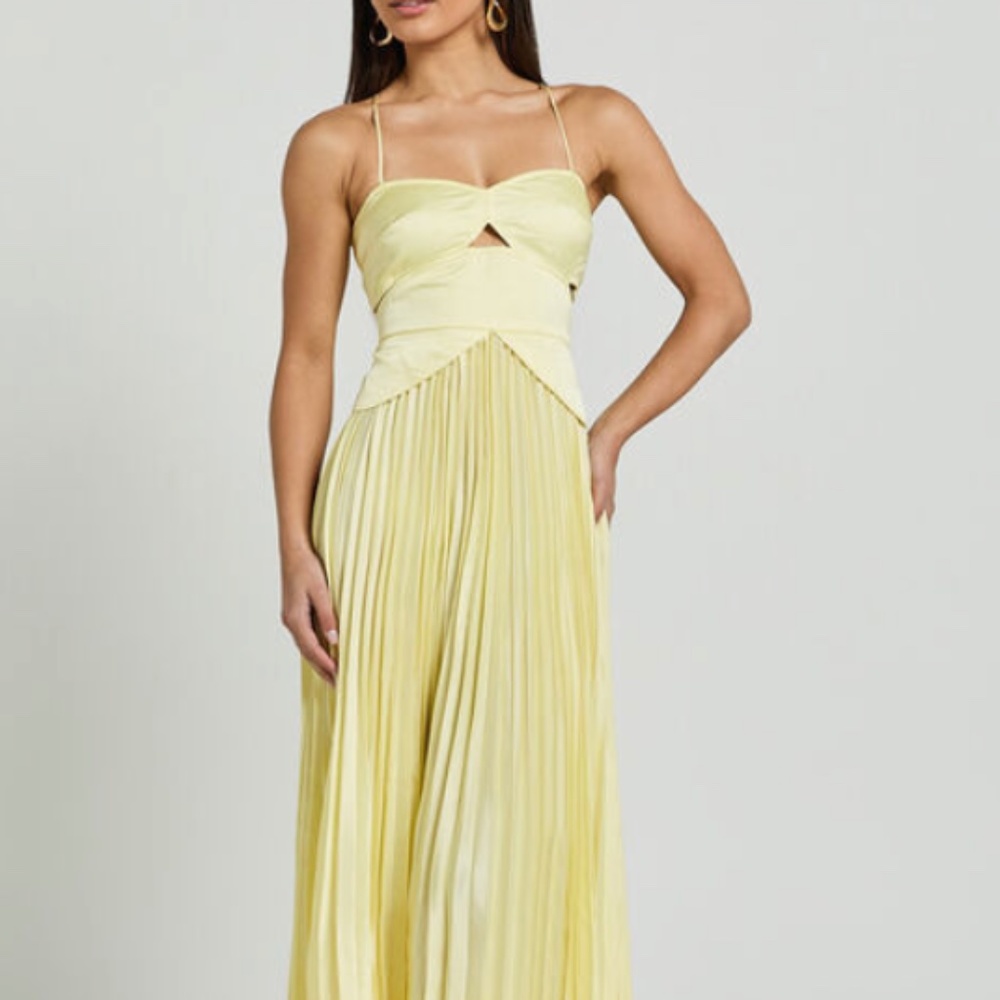 Yellow Pleated Dress